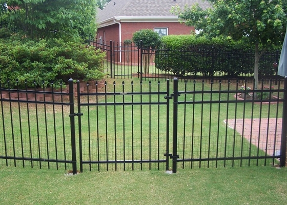 Black Spear Top 7ftx8ft Steel Tubular Fencing For Villas