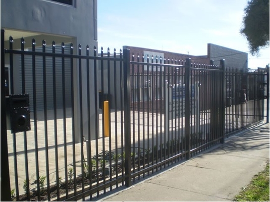 2.1m High Security Q195 Pipe Wrought Iron Steel Fence Panels And Posts