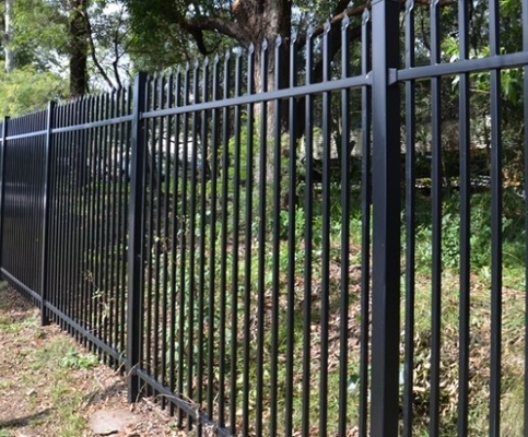 Black Powder Coated Spear Top Garden Odm Steel Tubular Fencing 2.4m Height