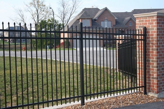 2.4m Width By 2.1m High Wrought Iron Steel Fence Security Pipe