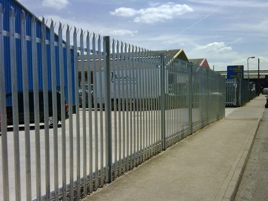 Hot Dipped Galvanized 6ft High Steel Palisade Fencing With W Pale