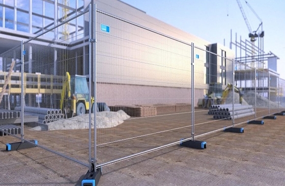 Square Top Anti Climb Steel Temporary Fencing Hot Dip Galvanized 3.5m